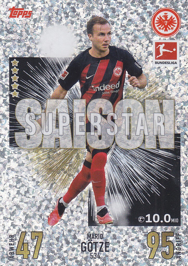 Mario Götze / Eintracht Frankfurt / Topps Match Attax Extra 2023 / Saison Superstar / Nr.534