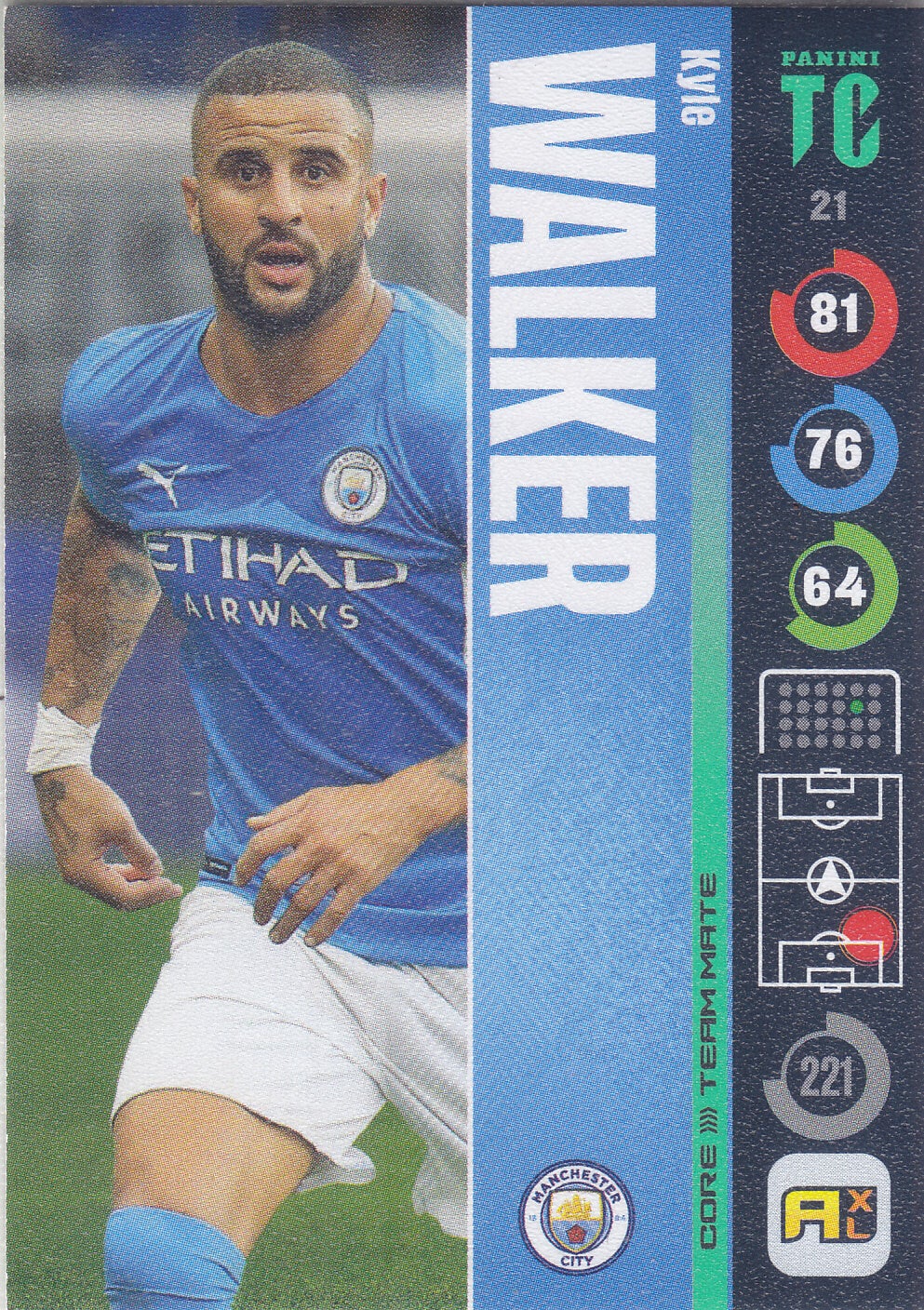 Kyle Walker / Manchester City / Panini Top Class 2022 / Basis Karte / Nr. 21