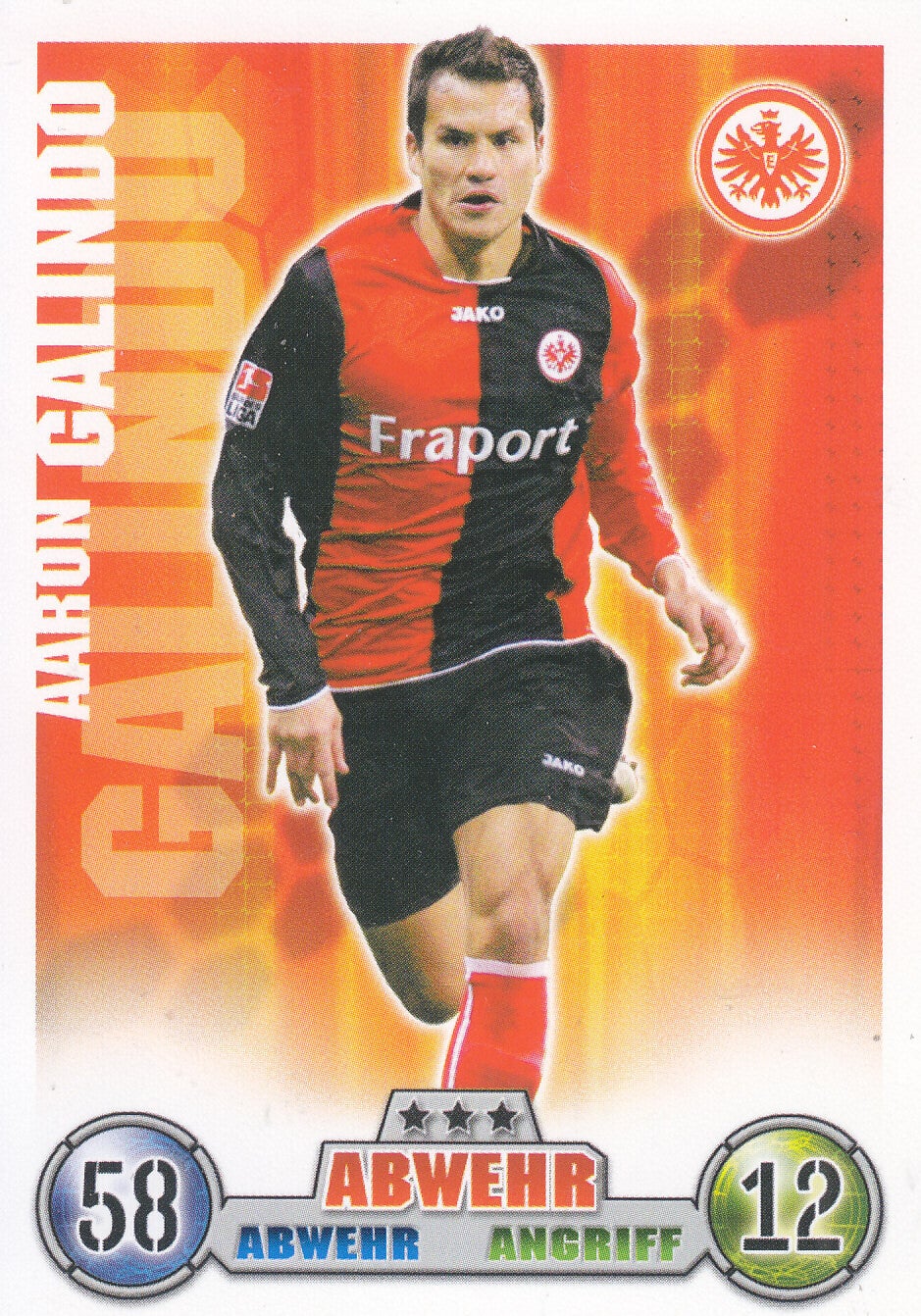 Aaron Galindo / Eintracht Frankfurt / Topps Match Attax 2008 / Basis Karte / Nr.110