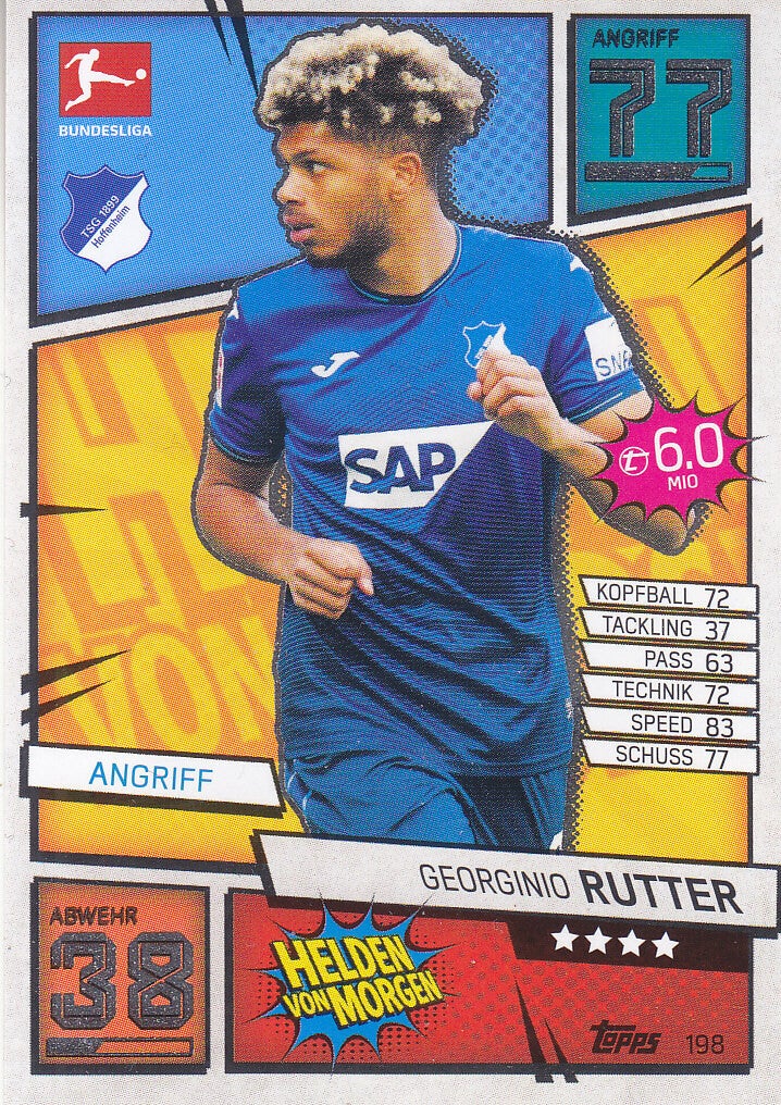 Georginio Rutter / TSG Hoffenheim /  Topps Match Attax 2021 / Helden von Morgen / Nr.198