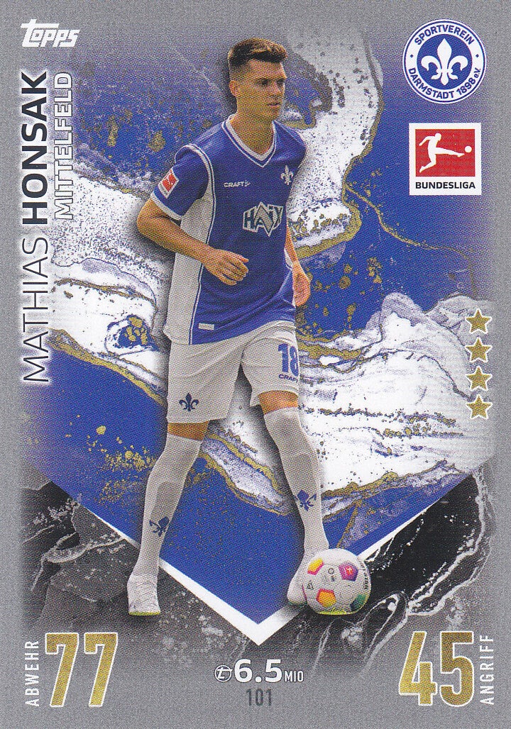 Mathias Honsak / Darmstadt 98 / Topps Match Attax 2023 / Basis Karte / Nr.101