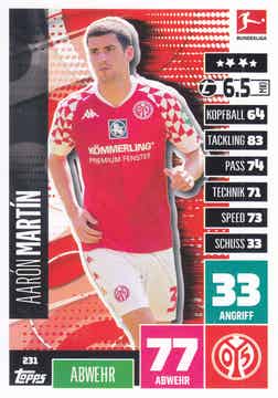 Aaron Martin / FSV Mainz 05 / Topps Match Attax 2020 / Basis Karte / Nr. 231