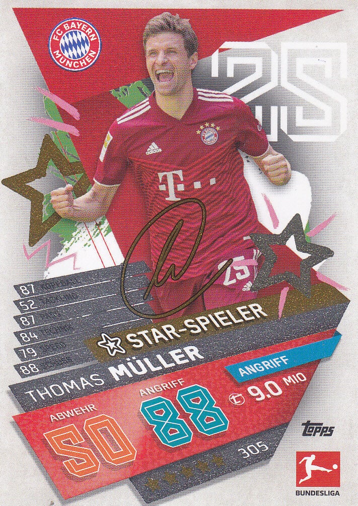 Thomas Müller / FC Bayern München / Topps Match Attax 2021 / Star-Spieler / Nr.305