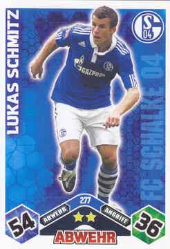 Lukas Schmitz / FC Schalke 04 / Topps Match Attax 2010 / Basis Karte / Nr. 277