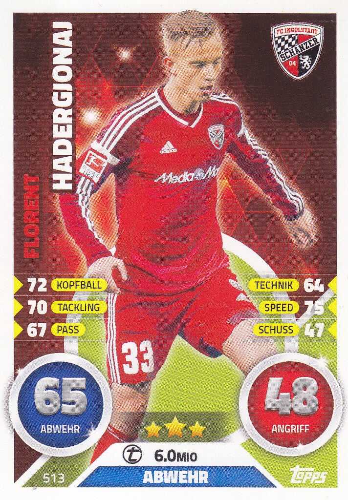 Florent Hadergjonaj FC Ingolstadt Basis Karte Nr.513