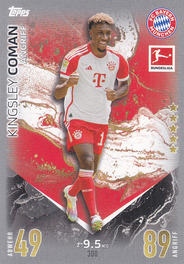 Kingsley Coman / FC Bayern München / Topps Match Attax 2023 / Basis Karte / Nr.300