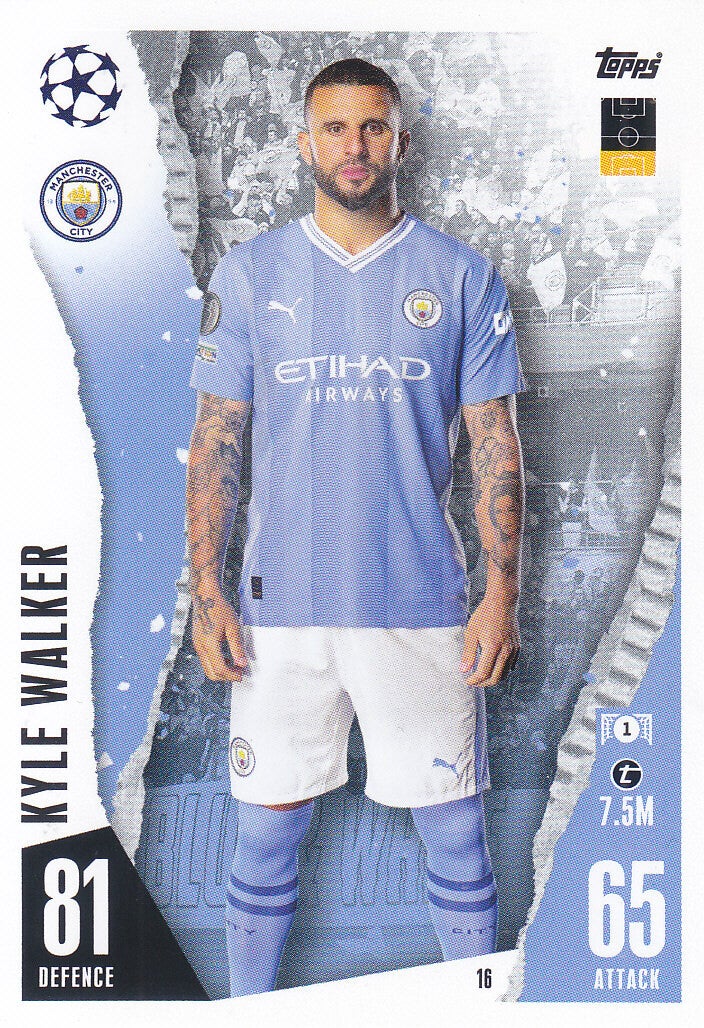 Kyle Walker / Manchester City / Topps Champions League 2023 / Basis Karte / Nr. 16