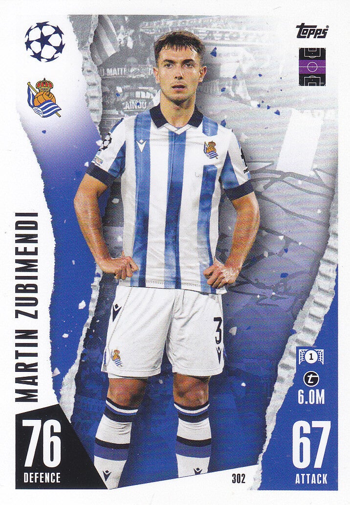 Martin Zubimendi / Real Sociedad / Topps Champions League 2023 / Basis Karte / Nr.302