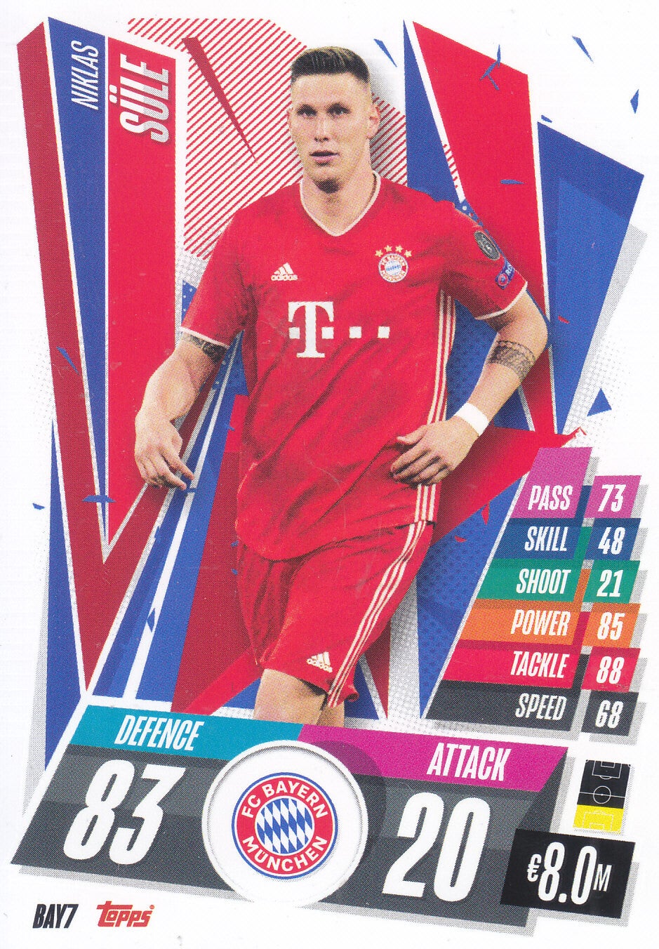 Niklas Süle / FC Bayern München / Topps Champions League 2020 / Basis Karte / Nr. BAY 7