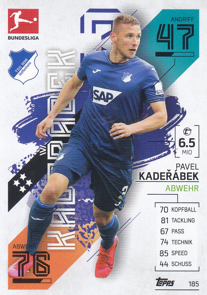 Pavel Kaderabek / TSG Hoffenheim / Topps Match Attax 2021 / Basis Karte / Nr.185