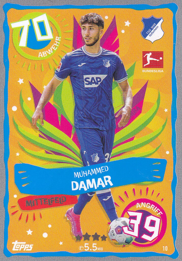 Muhammed Damar / TSG Hoffenheim / Topps Match Attax 2023 / Samba Karte / Nr.10