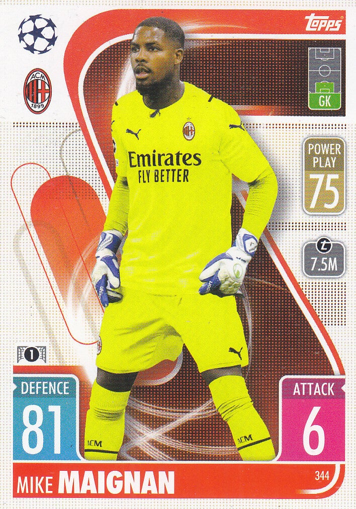 Mike Maignan / AC Mailand / Topps Champions League 2021 / Basis Karte / Nr.344