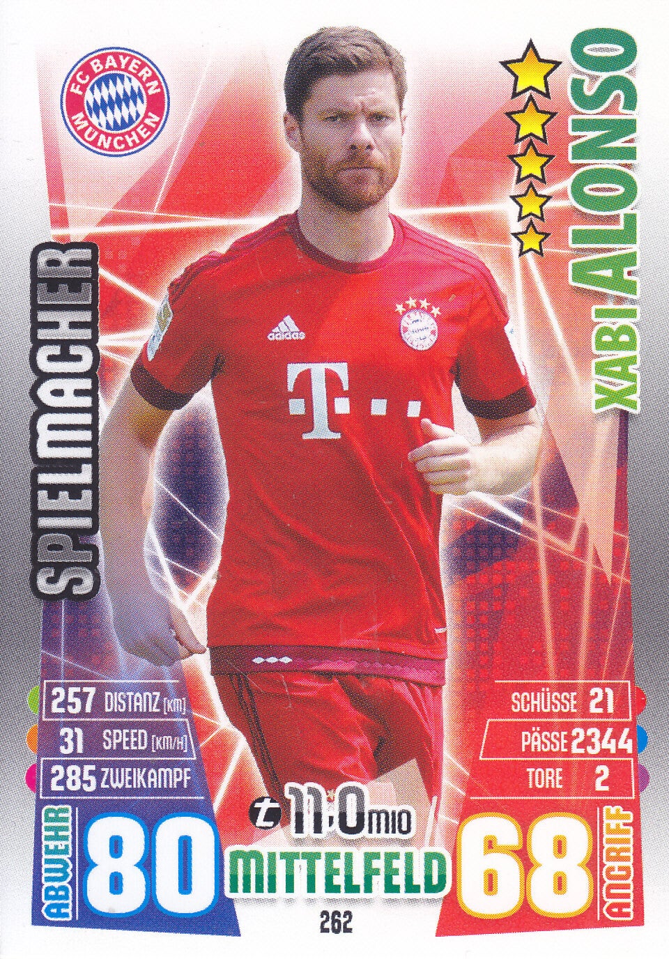 Xabi Alonso / FC Bayern München / Topps Match Attax 2015 / Spielmacher / Nr. 262