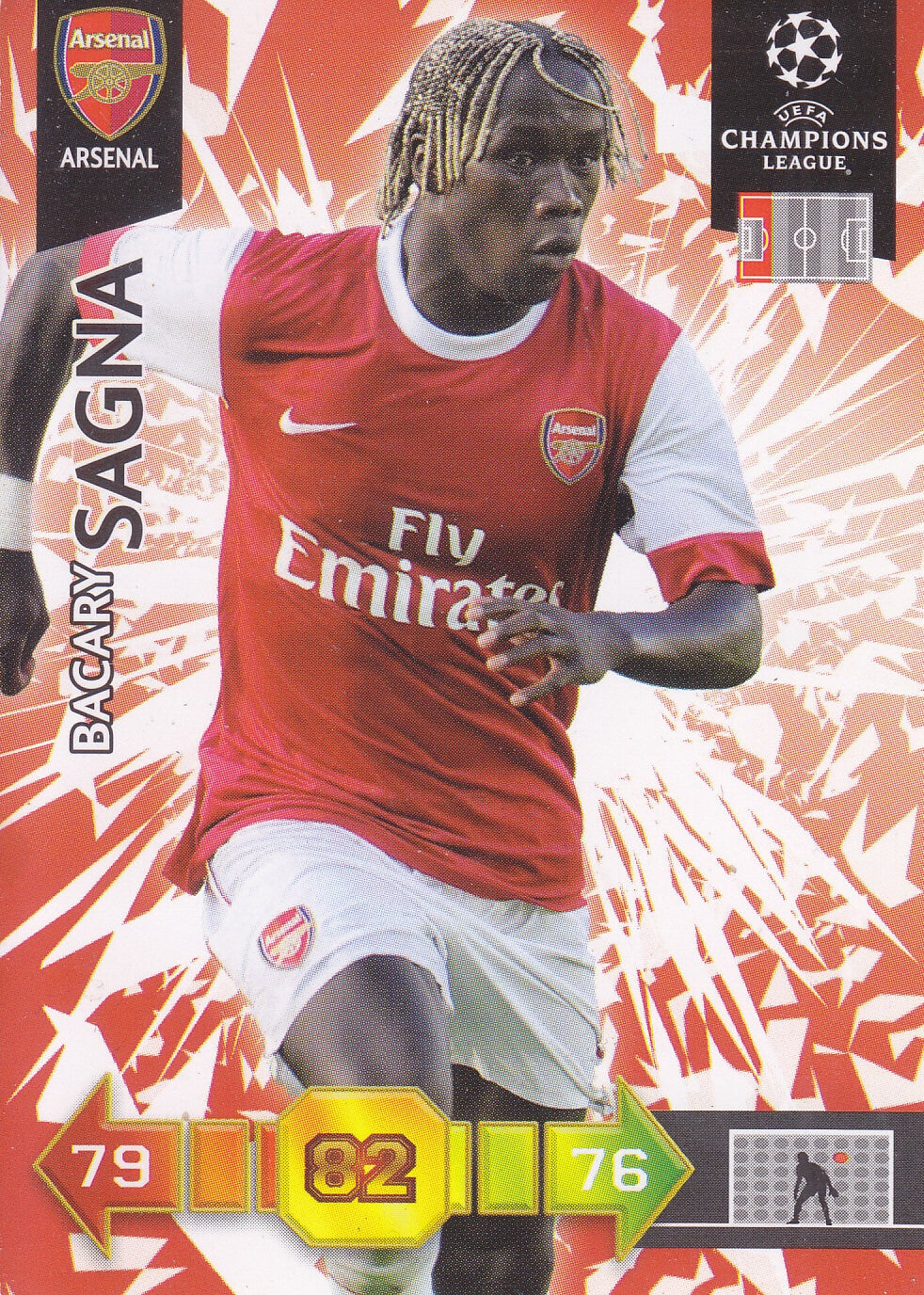 Bacary Sagna / Arsenal London / Panini Champions League 2010 / Basis Karte / Nr.4