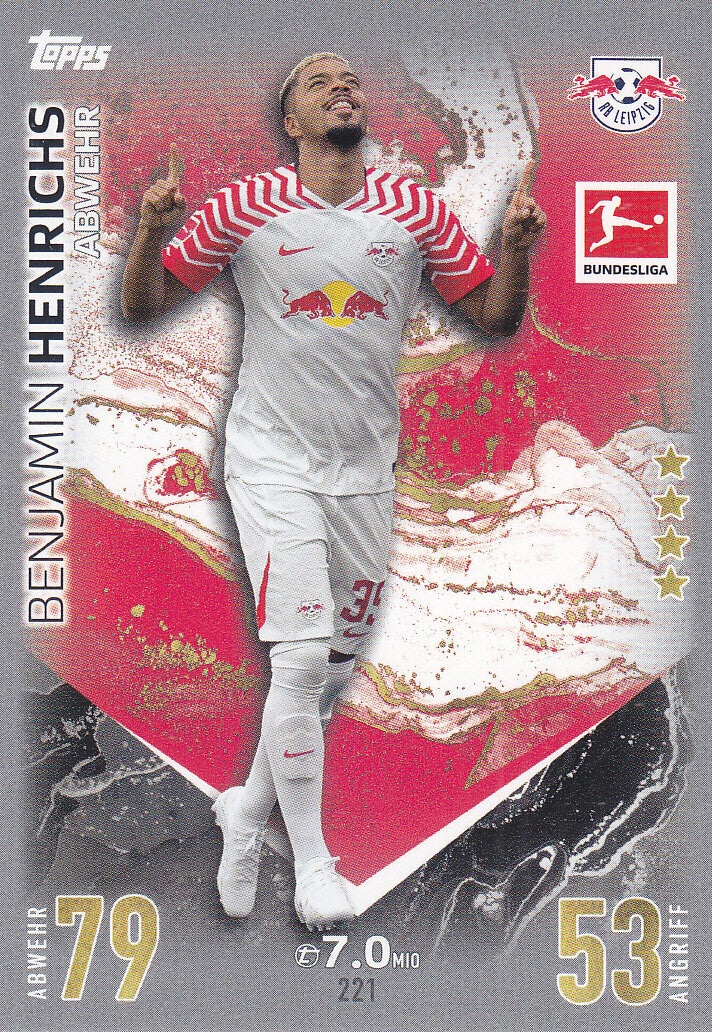 Benjamin Henrichs / RB Leipzig / Topps Match Attax 2023 / Basis Karte / Nr.221