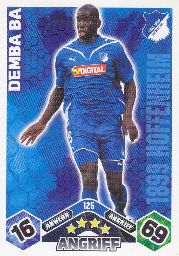Demba Ba / TSG 1899 Hoffenheim / Topps Match Attax 2010 / Basis Karte / Nr. 125