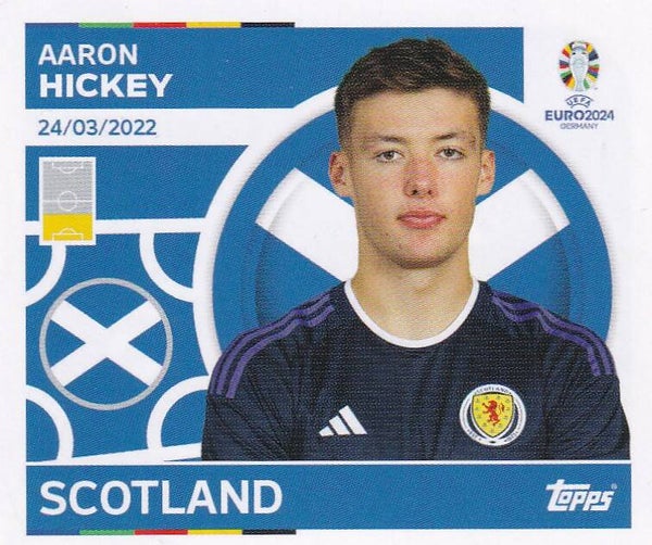Aaron Hickey / Schottland / Topps EM 2024 / Basis Bild / Nr. SCO 10