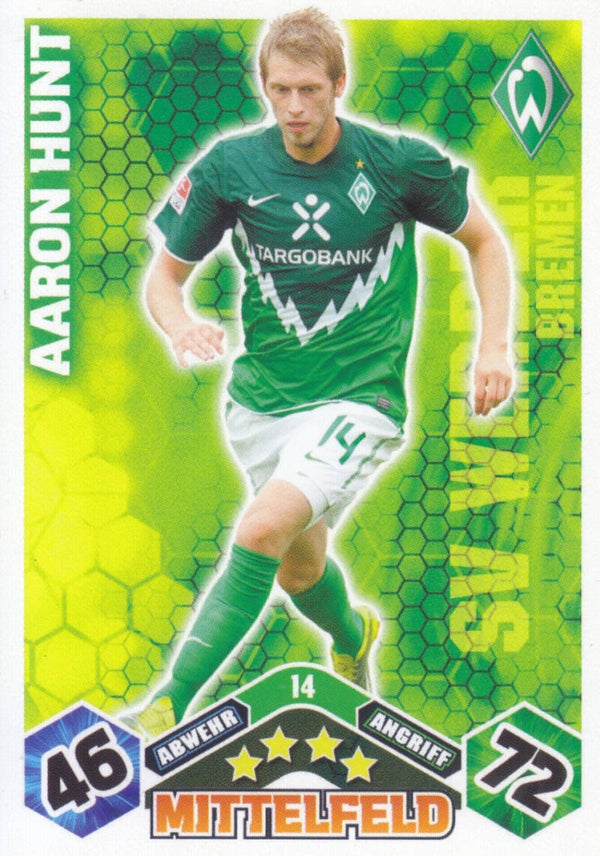 Aaron Hunt / SV Werder Bremen / Topps Match Attax 2010 / Nr. 14