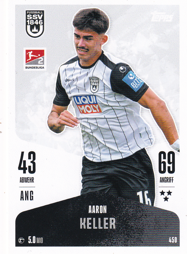 Aaron Keller - SSV Ulm 1846 - Topps Match Attax 2024 - Basis Karte - Nr. 450