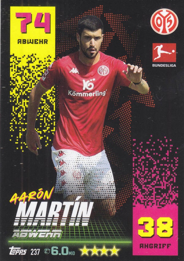 Aaron Martin 1.FSV Mainz 05 Basis Karte Nr.237