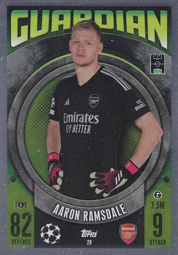 Aaron Ramsdale / Arsenal London / Topps Champions League 2023 / Guardian / Nr.29