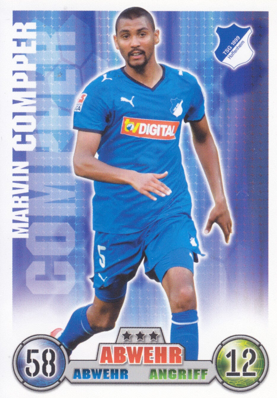 Marvin Compper / TSG Hoffenheim / Topps Match Attax 2008 / Basis Karte / Nr.167