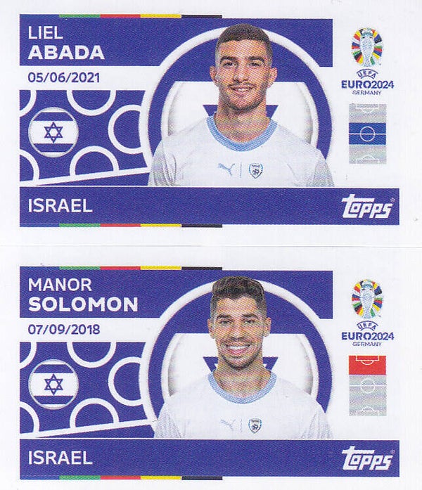 Liel Abada & Manor Solomon / Israel / Topps EM 2024 / Basis Doppelbild / Nr. ISR 14 ISR 15