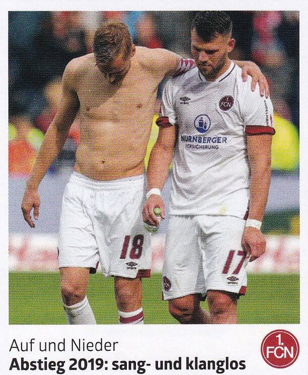 Abstieg 2019 - Panini 125 Jahre 1.FC Nürnberg - Auf und Nieder - Nr. 163