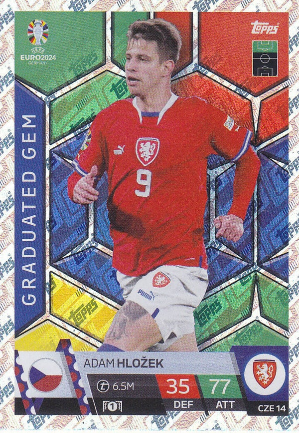 Adam Hlosek / Tschechien / Topps EM 2024 / Graduated GEM Silber / Nr. CZE 14