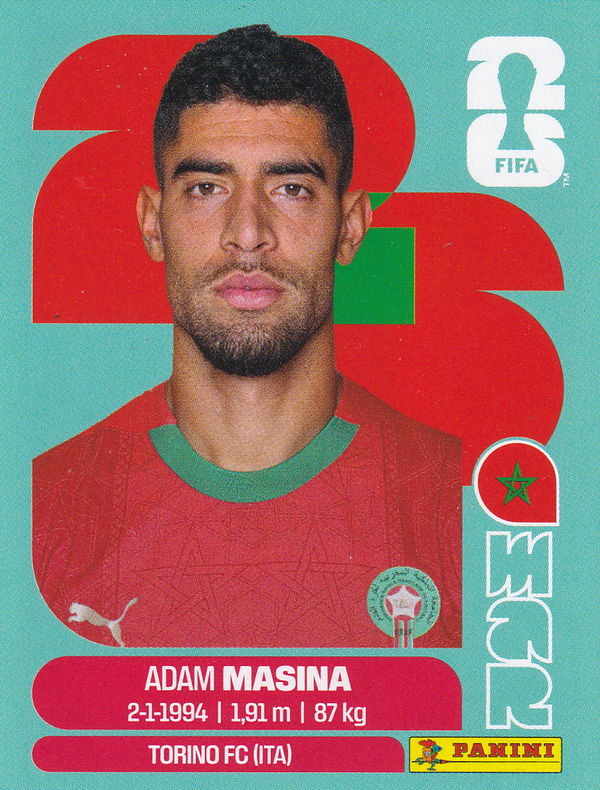 Adam Masina - Marokko - Panini WM 2026 - Basis Bild - MAR9