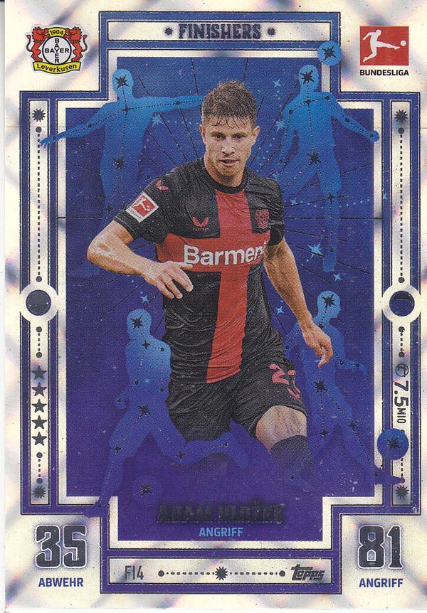 Adam Hlosek / Bayer Leverkusen / Topps Match Attax 2023 / Finishers Karten / Nr. F14