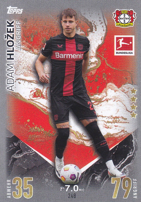 Adam Hlosek / Bayer Leverkusen / Topps Match Attax 2023 / Basis Karte / Nr.248