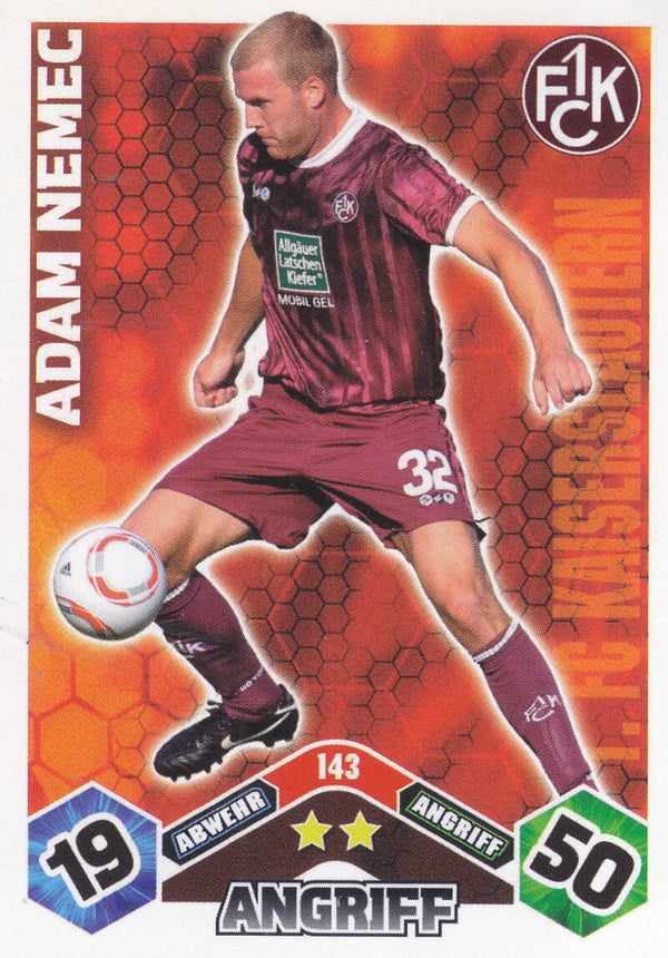 Adam Nemec / 1.FC Kaiserslautern / Topps Match Attax 2010 / Basis Karte / Nr. 143