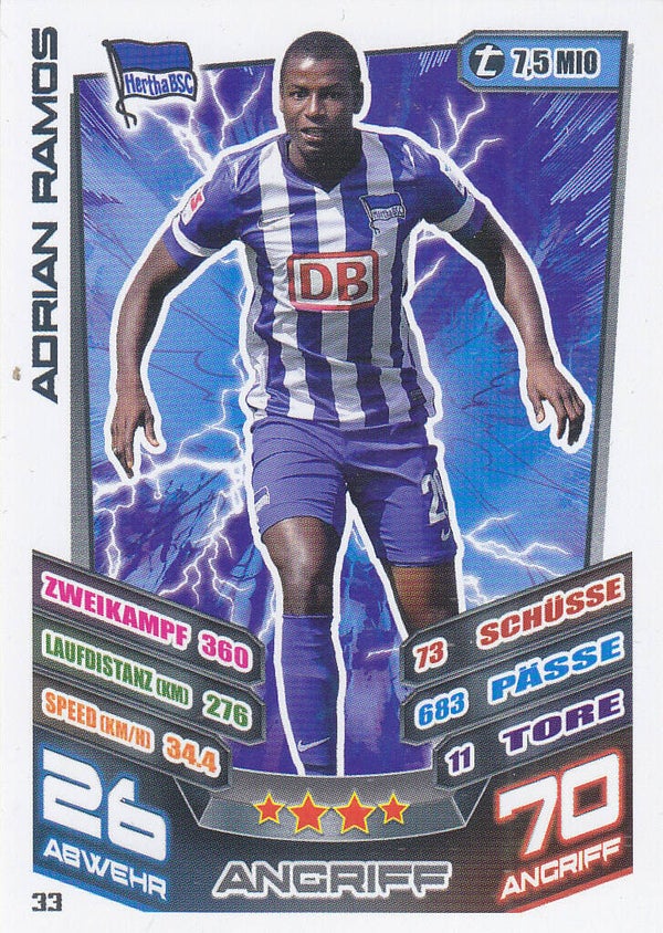Adrian Ramos / Hertha BSC Berlin / Topps Match Attax 2013 / Basis Karte / Nr. 33