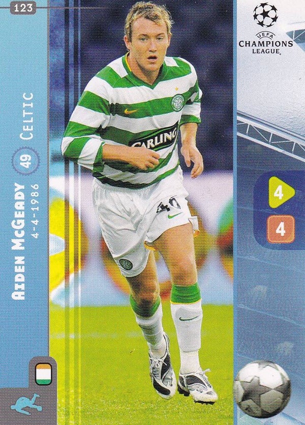 Aiden McGeady / Celtic Glasgow / Panini Champions League 2008 / Basis Karte / Nr. 123