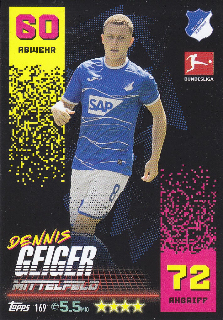 Dennis Geiger TSG Hoffenheim Basis Karte Nr.169