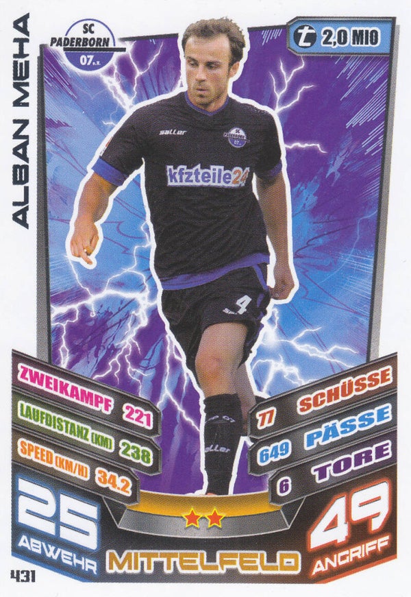 Alban Meha / SC Paderborn / Topps Match Attax 2013 / Basis Karte / Nr.431