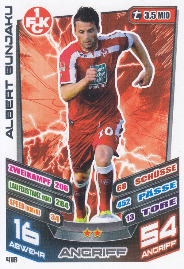 Albert Bunjaku / 1.FC Kaiserslautern / Topps Match Attax 2013 / Basis Karte / Nr. 418