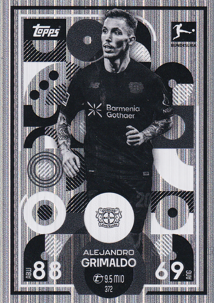 Alejandro Grimaldo - Bayer 04 Leverkusen - Topps Match Attax 2025 - Monochrome Masterpieces - Nr. 372