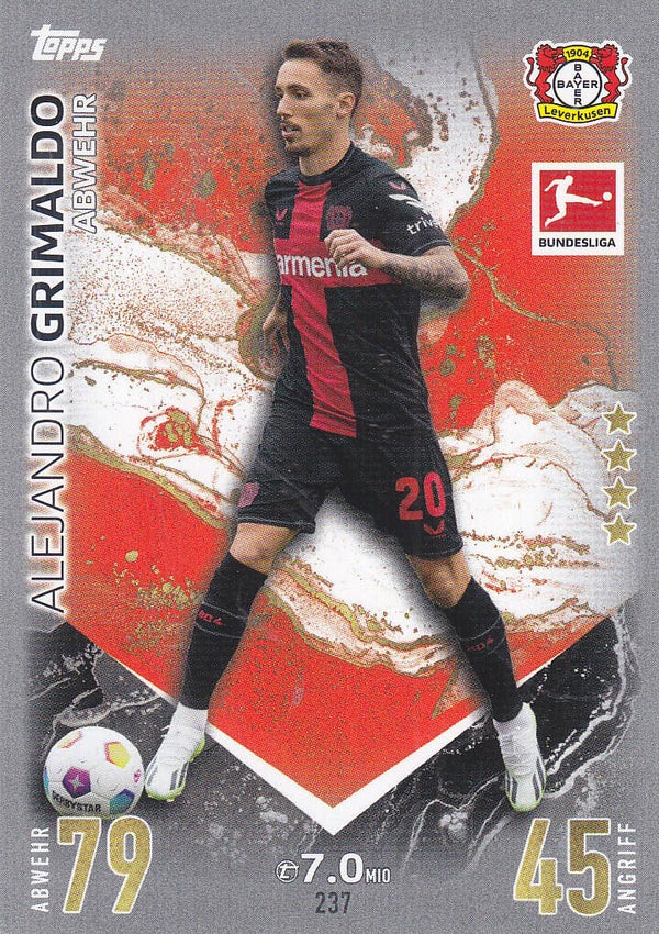 Alejandro Grimaldo / Bayer 04 Leverkusen / Topps Match Attax 2023 / Basis Karte / Nr. 237