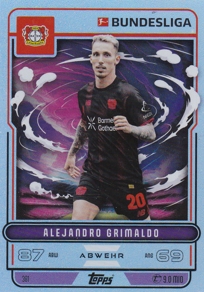 Alejandro Grimaldo - Bayer Leverkusen - Topps Match Attax 2025 - Tornado - Nr. 381