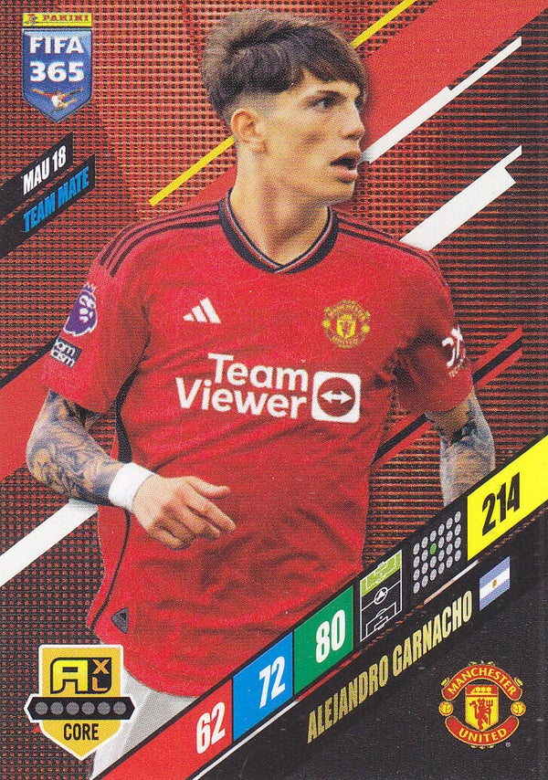 Alejandro Garnacho / Manchester United / Panini Fifa 365 Jahr 2024 / Team Mate Karte / Icon Core / Nr. MAU 18