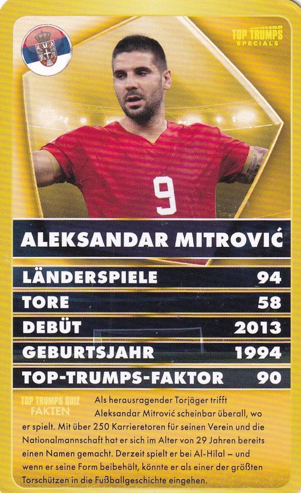 Aleksandar Mitrovic - Kroatien - Top Trumps Specials - Welt Fussball Stars