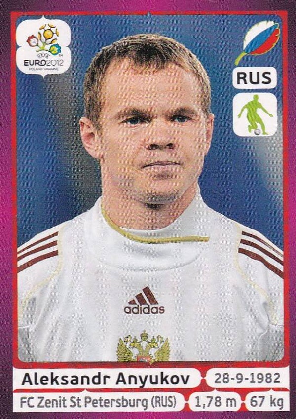Aleksandr Anyukov - Russland - Panini EM 2012 - Basis Bild - Nr. 116