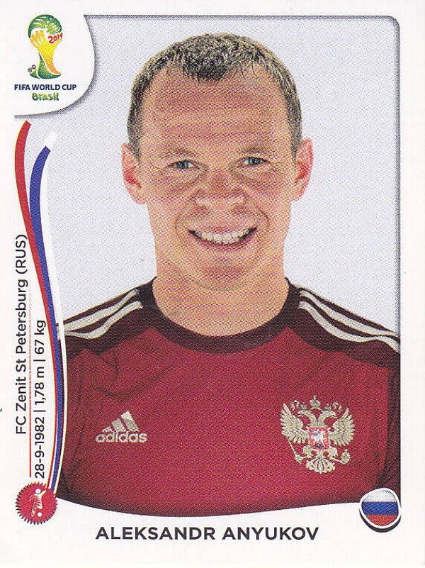 Aleksandr Anyukov / Russland / Panini WM 2014 / Basis Bild / Nr. 609