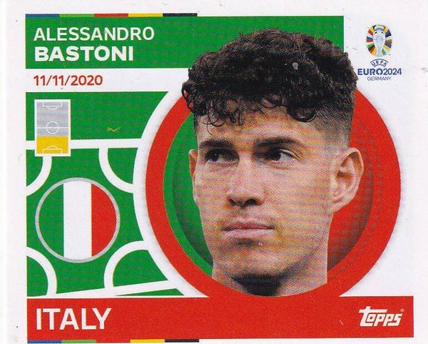 Alessandro Bastoni / Italien / Topps EM 2024 / Basis Bild / Nr. ITA 9
