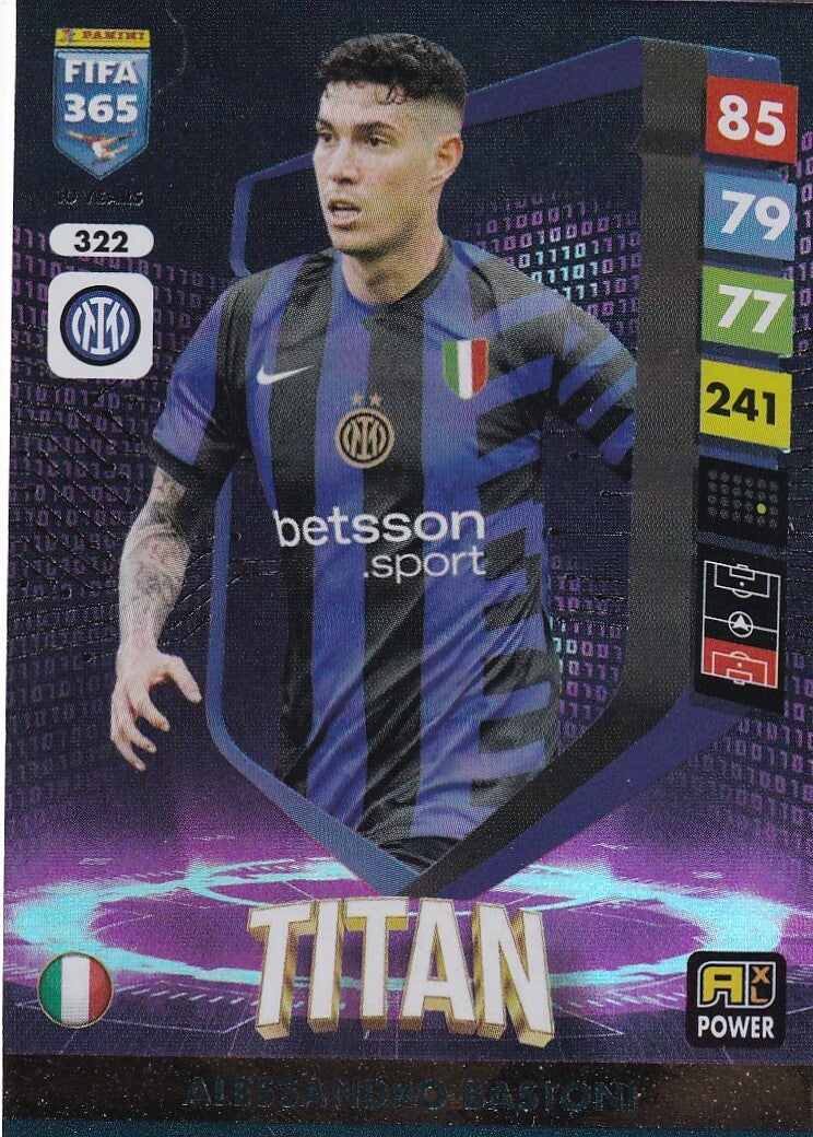 Alessandro Bastoni / Inter Mailand / Panini Fifa 365 Jahr 2025 / Titan / Nr. 322