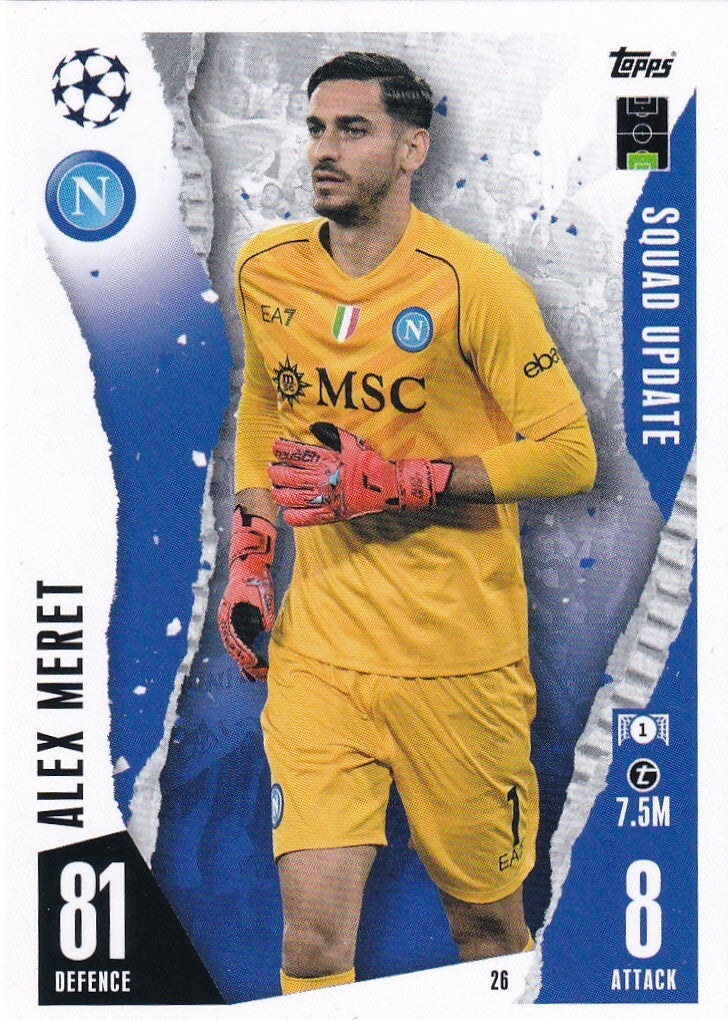 Alex Meret / SSC Neapel / Topps Champions League 2023 Extra / Squad Update / Nr. 26