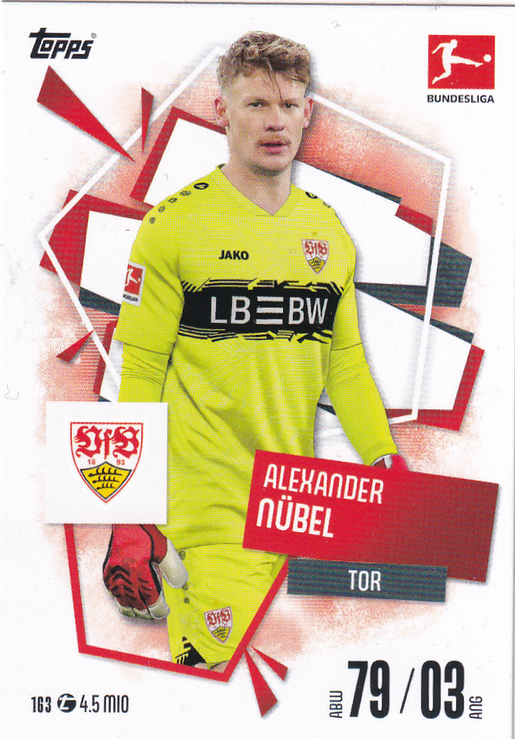 Alexander Nübel - VFB Stuttgart - Topps Match Attax 2025 - Basis Karte - Nr. 163