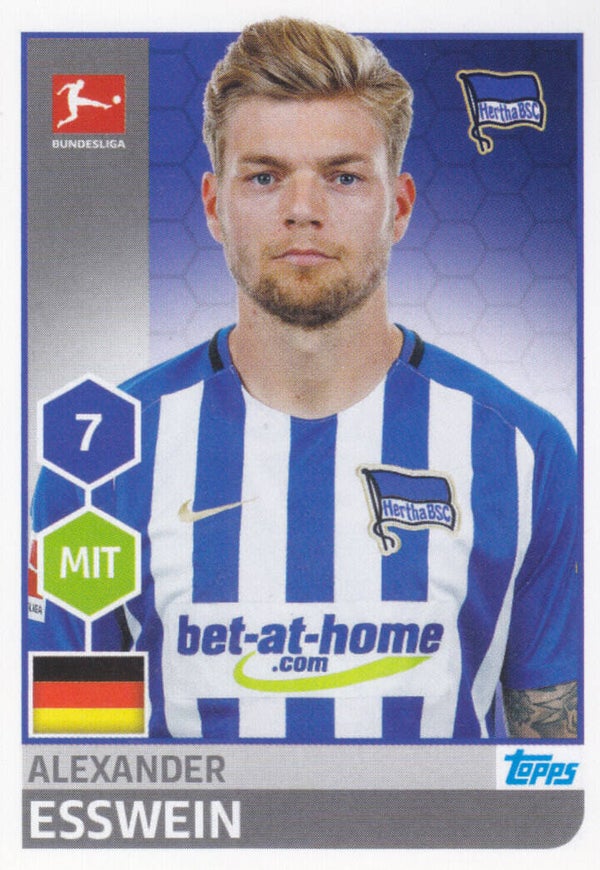 Alexander Esswein / Hertha BSC Berlin / Topps Bundesliga 2017 / Basis Bild / Nr. 27